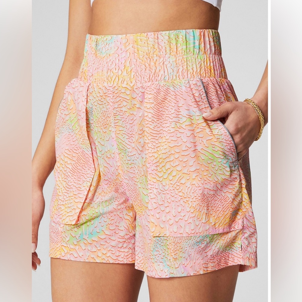 Fabletics Ultra High-Waisted Piped Nylon Shorts